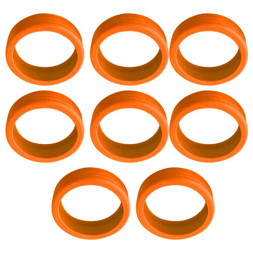 8 Stück Silikon-Radabdeckungen in Orange für Gepäck