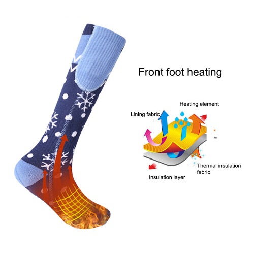 Aiwei 5000mAh Heated Socks 28x23x10cm Red/Blue 2