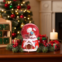 5" Christmas Musical Snow Globe with Color-Changing Lights & Music – Santa Decor, Gifts for Girls, GF, Women, Grandkids – Compatible with Holiday