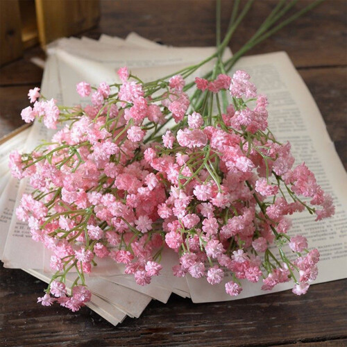 Haarclips met kunstbloemen van gipskruid, 12 stuks 2