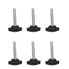 6Pcs Plastic Tighten Bolt Nut Knob 5mm Thumb Screw Knob Hexagonal Head Handle Hand Screw Knurled Grip Easy to Install