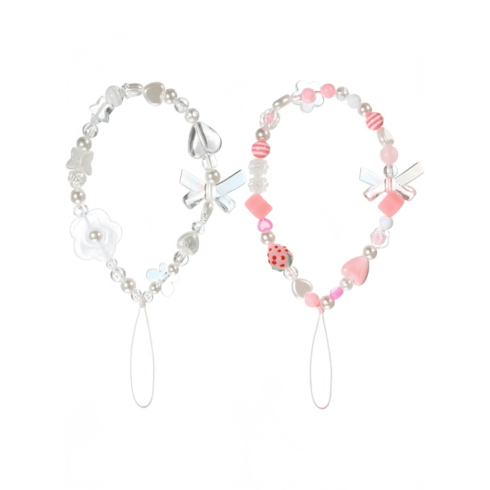 Beaded Rainbow Phone Lanyard Wrist Strap With Pearls Â Cute Anti-Lost Phone Accessory For Women & Girls, Compatible With All Phones 9027700609631