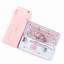8-Piece Geometry Kit, 160x65x30mm, Blue/Pink