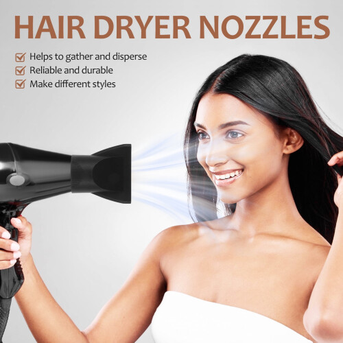 2 Pcs Blow Dryer Diffuser Attachment Alternative Comb Travel Black 2