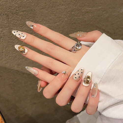 (2235) Rhinestone Cat Eye False Nails, Zero Pressure 2