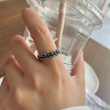 925 Sterling Silver Vintage Floral Open Ring - Tarnish-Resistant, Unique Thai Silver Design for Women