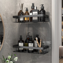 ROSENICE 1Pack Black Aluminum WallMounted Spice Rack 30X13X55Inch Kitchen Bathroom Storage System