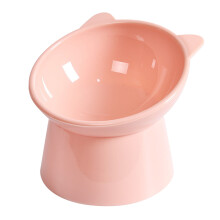 Tilted Cat Food Bowl, Elevated Non-Spill Plastic Feeding Dish Compatible with Flat-Faced Cats