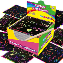 100 Sheets Scratch Paper Notes Set – Colorful Message Scratch Cards, Compatible with Graffiti Art & Gift Decoration