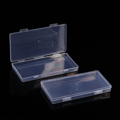 Under $5 Transparent Rectangular Plastic Box, Clear Storage Container for Supplies Toiletries, Multipurpose Organizer Case