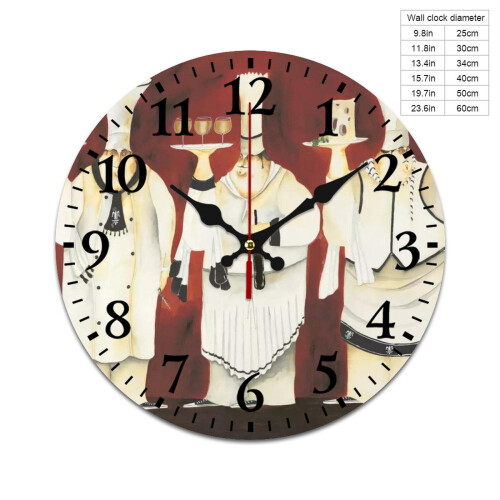 Silent Wall Clock with Retro Pattern – Battery-Powered, Compatible with Home/Office/Bedroom 1