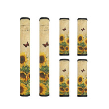 6PCS Anti-skid Fridge Door Handle Covers, Soft Protector Gloves for Refrigerator, Microwave, Dishwasher – Retro Sunflower & Butterfly Design,
