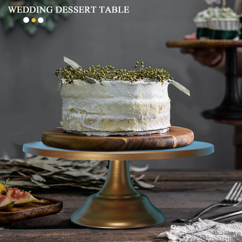 Iron Round Cake Stand 12 Inch Golden 2