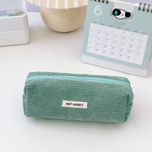 Retro Corduroy Pencil Case – Solid Color, Large Capacity, Multi-Compartment, Portable for Students, Professionals, Travel, Cosmetics, Cables & More