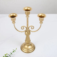 Centre de table candélabre en métal, ornement simple, bougeoir, porte-bougie conique pour la maison