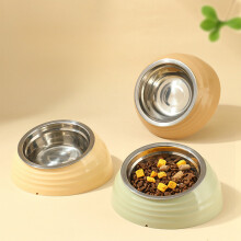 Stainless Steel Elevated Tilted Cat Bowl, Non-Slip, Cervical Spine-Proof, Compatible with Black Chin Cats
