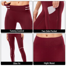 2er-Pack hoher Bund Fleece Yoga-Leggings S-XXL Schwarz