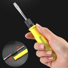 Dual Head Screwdriver, Magnetic Bit Driver, Alloy Steel Flat Phillips Head Tool for Home Repair, 1-Pack