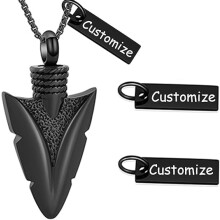 Arrowhead Urn Necklace – Stainless Steel Memorial Pendant for Ashes, Compatible with Bereavement Keepsakes & Grief Gifts