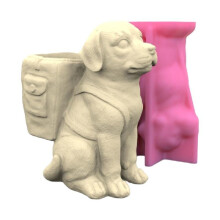 Silicone Craft Molds 3D Flower Pot Mould Dog Shaped Concrete Mould DIY Vase Mold