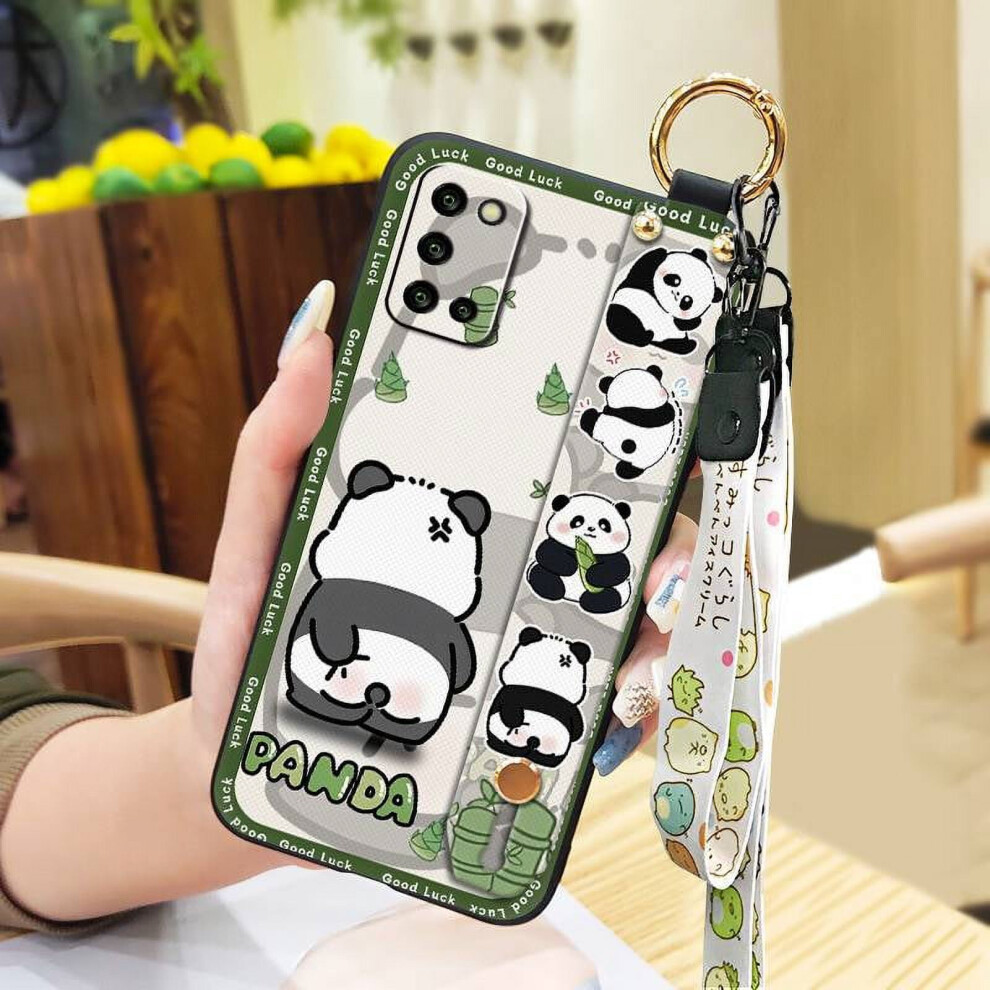 Phone Case Compatible With Samsung Galaxy A03s/Sm-A037g Â Soft Silicone Anti-Knock, Waterproof, Cartoon Panda Design With Ring, Kickstand & 9027700610439