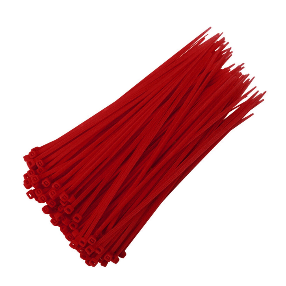 100-Pack Red Zip Cable Ties, 3.9" Uv-Resistant, 18Lbs Strength, Heavy-Duty Nylon Wire Ties For Indoor/Outdoor Use 9065194411873