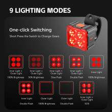 6-LED Front-/Rücklicht-Set, 800 mAh, 5 x 3,7 x 3,2 cm