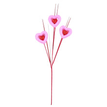 Valentine Artificial Flowers with Heart-Shaped Red Berry