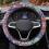 Boho Steering Wheel Cover Flannel 15 inch 1