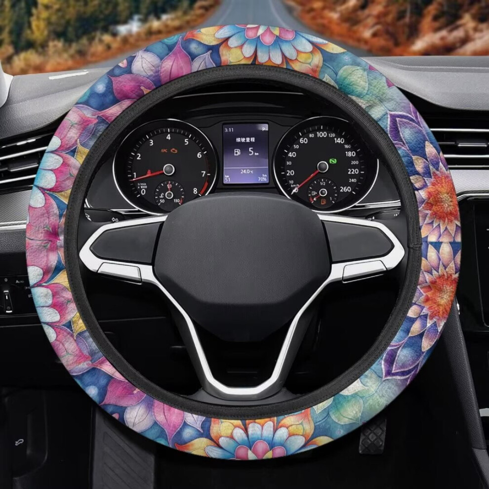 Sunflower Flannel Steering Wheel Cover 15 Inch 9180435725332