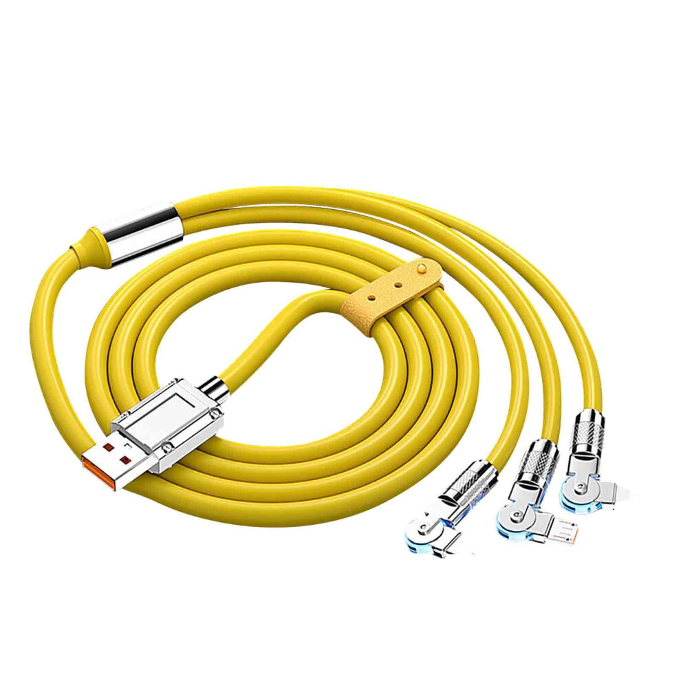 Gifts For Women Home Saving!100W Soft Rubber Machine Customer Rotation One To Three Data Cable Suitable For 6A Fast Charging Three In One 9422877508020