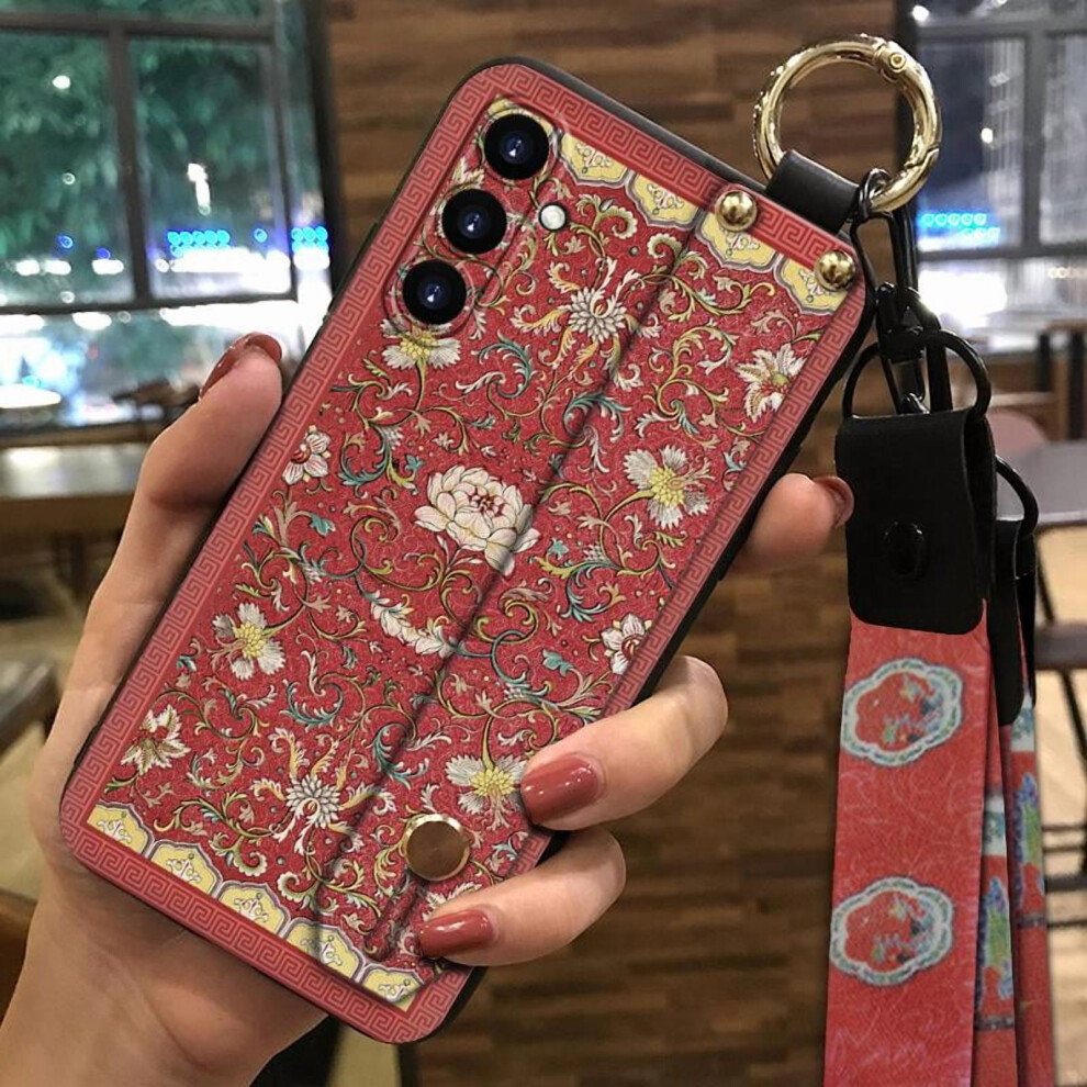 Silicone Phone Case For Samsung Galaxy A15 – Chinese Style, Lanyard Wristband, Dust-Resistant, Kickstand, Anti-Knock 9065194415086