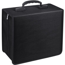 CD-etui, DVD-etui med 400 kapasiteter, lommebøker, beskyttende oppbevaringsorganisator, hefte, albumboks, perm (svart)