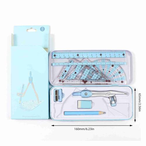 8-Pieces Geometry Kit, 160x65x30mm, Blue/Pink 1