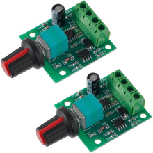 Controlador de velocidad de motor de CC de bajo voltaje PWM 1.8v3v5v6v12v2A30W Interruptor controlador ajustable 1803BK1803B (Paquete de 2 unidades)