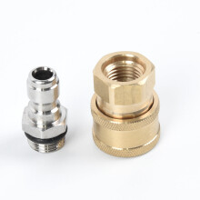 Adaptateurs de connexion rapide pour nettoyeur haute pression, raccords en laiton 1/4" mâle M22/14 femelle pour tuyaux et buses haute pression (jeu
