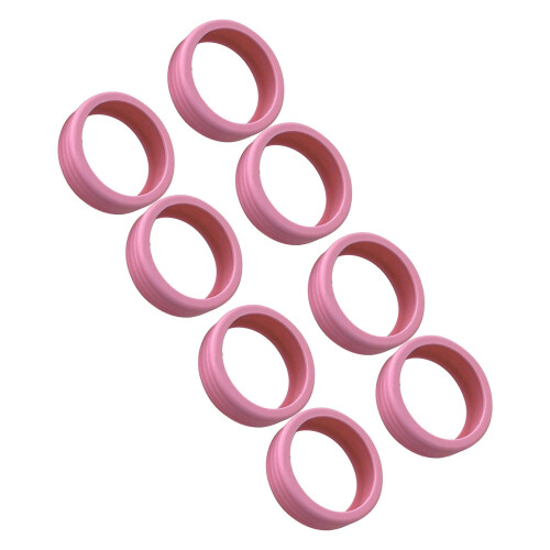 8er-Set Silikon-Radkappen Rosa - Geräuschabsorbierend