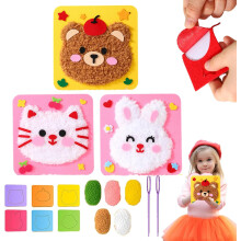 YUSUIYI DIY Embroidery Doll Set, Townscloud DIY Embroidery Doll Set, Cartoon Animal Sewing Craft Kit