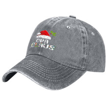 Unisex Retro Washed Christmas Hat, Compatible with Santa Costume, Adjustable Festive Hat for Christmas & New Year