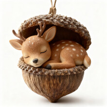 Acrylic Animal Christmas Ornament – Sleeping Squirrel,