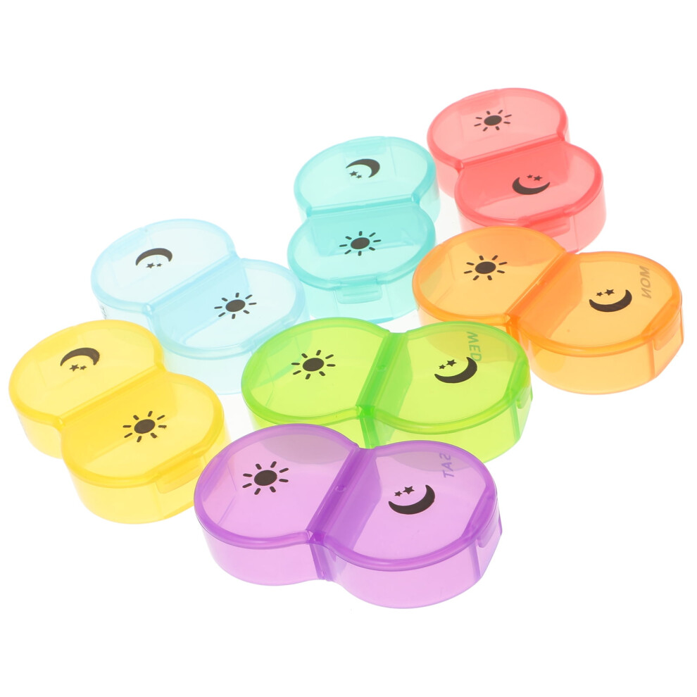 Portable weekly pill organizer for pets, safe plastic,