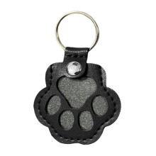 Pet Memorial Keychain for Dogs – Leather Paw Print with Hair Storage, Sympathy Gift for Pet Loss – Compatible with All Keys