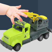 Push-Pull Construction Toy Car with Moving Wheels, No Battery Needed, ABS Plastic Excavator for Kids 3+, Compatible with STEM Learning