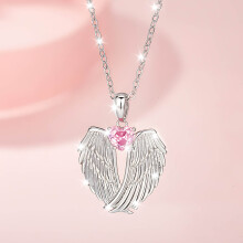 Valentine'S Day Jewelry Gifts,High Luxury Surprise,Lover,Angel Wing Zircon Necklace Fashionable And Popular Women'S Pendant Angel Wing Chain