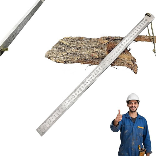 Mangan stål lineal dobbelt skala cm/in 100cm