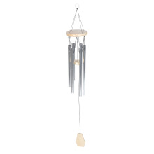 Carillon éolien en bois argenté, décoration de jardin, 1 pièce, 90 x 11 cm