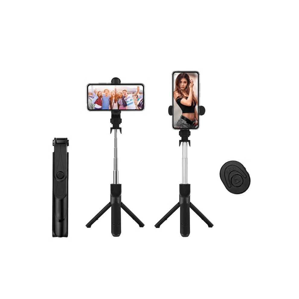 5-Section Extendable Tripod Selfie Stick With Remote Control Black 9027700144200