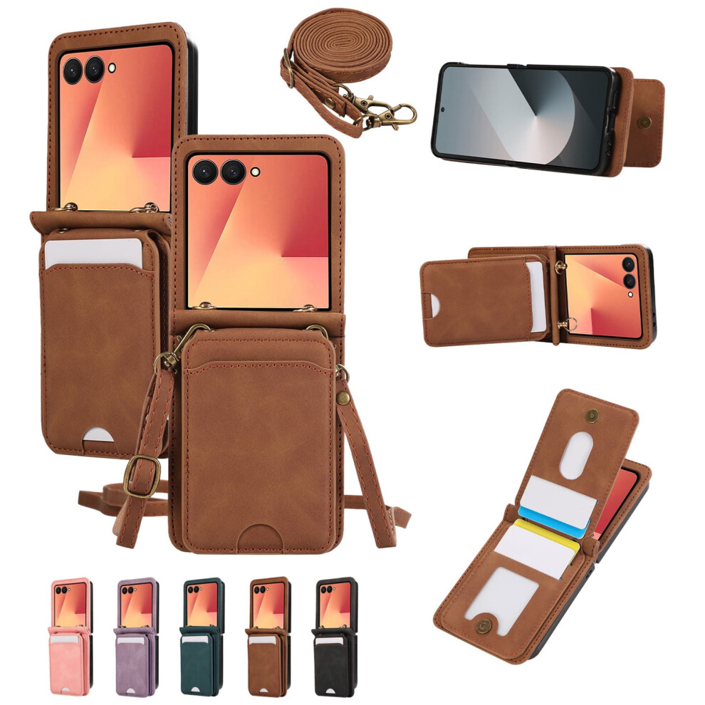 Leather Wallet Phone Case For Samsung Galaxy Z Flip 3 To 7 9165521230136
