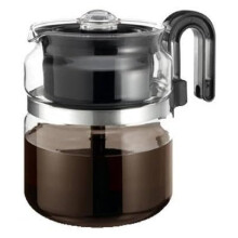 Percolateur 8 tasses, poignée noire, diamètre 17,8 cm x hauteur 14,2 cm