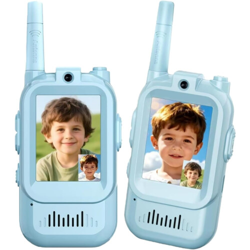 Επαναφορτιζόμενα παιδικά βιντεο-walkie talkie με οθόνη, 2 τεμάχια